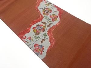 道長取に花葉模様織出し袋帯